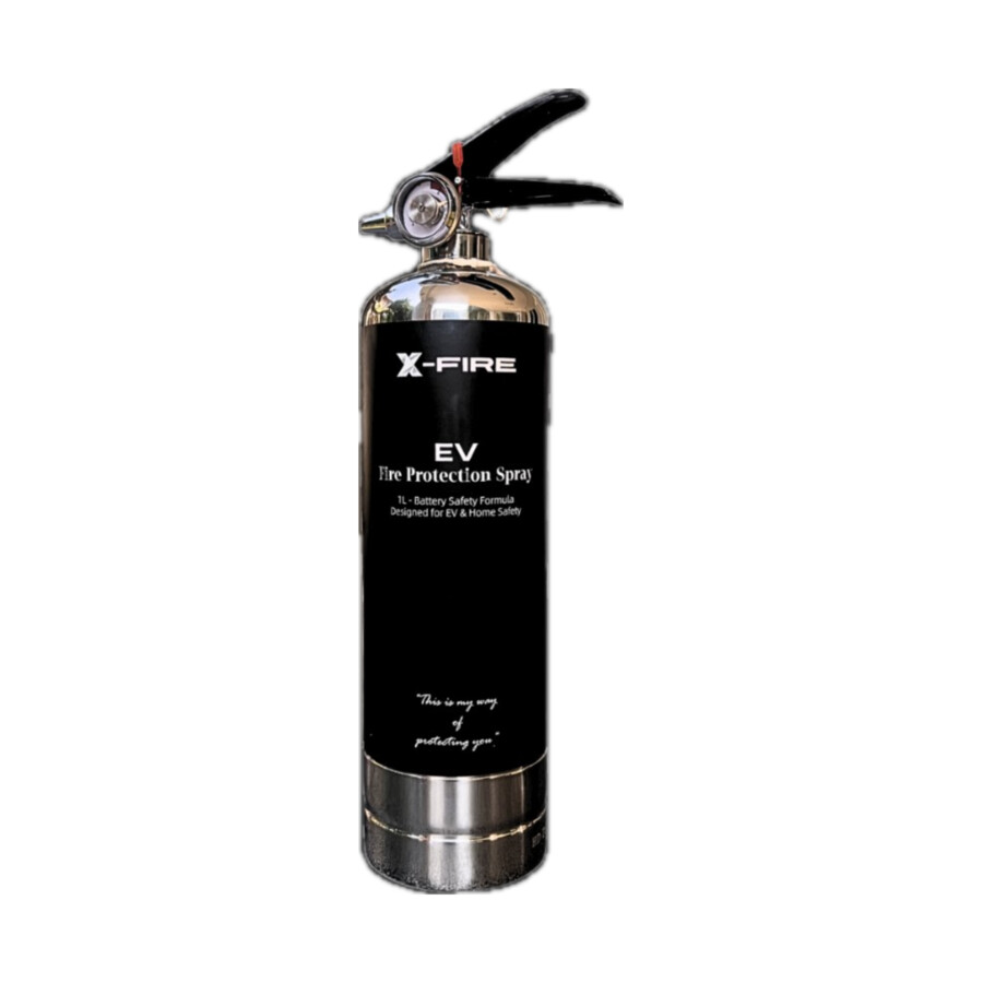 ถังดับเพลิงสแตนเลส X-FIRE ขนาด 1 ลิตร สำหรับรถยนต์ไฟฟ้า